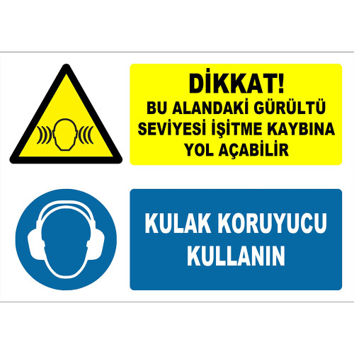 Attention The Noise Level in This Area May Lead to Hearing Loss Use Ear Protection Sign Board Sign Label AT1250