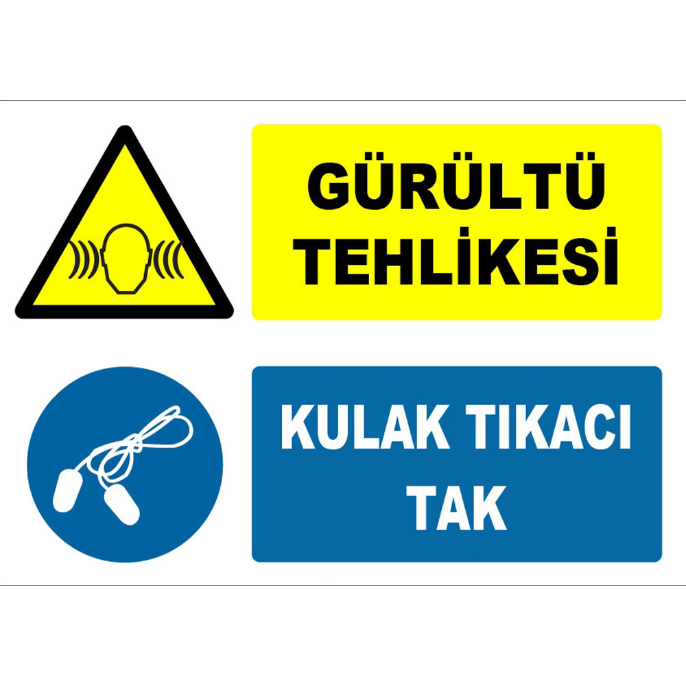 Noise Hazard Wear Earplugs Symbol Sign Board Signage Sticker ZY1314