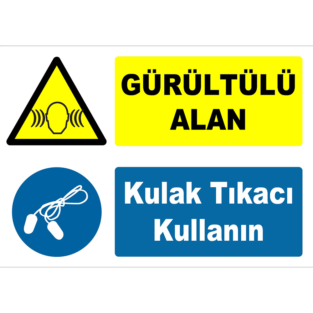 Noisy Area Use Earplugs Sign Board Signage Sticker YT7574