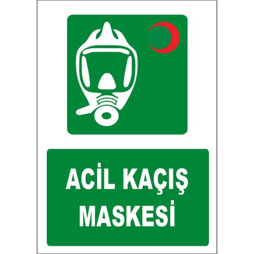 Emergency Escape Mask Sign Board Sign Sticker ZY1820