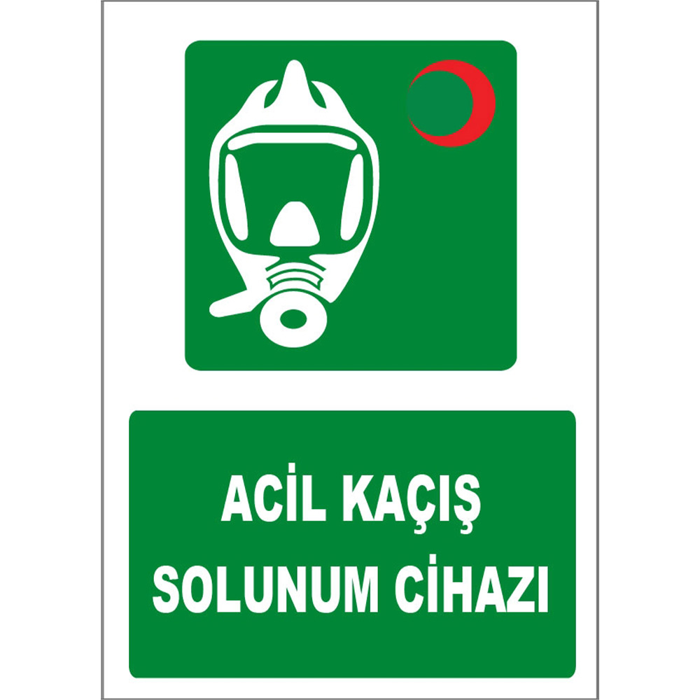 Acil Kaçış Solunum Cihazı İşareti Levhası Tabelası Etiketi ZY1819