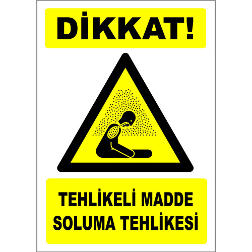 Attention Hazardous Substance Inhalation Hazard Sign Board Signage Label PF1186