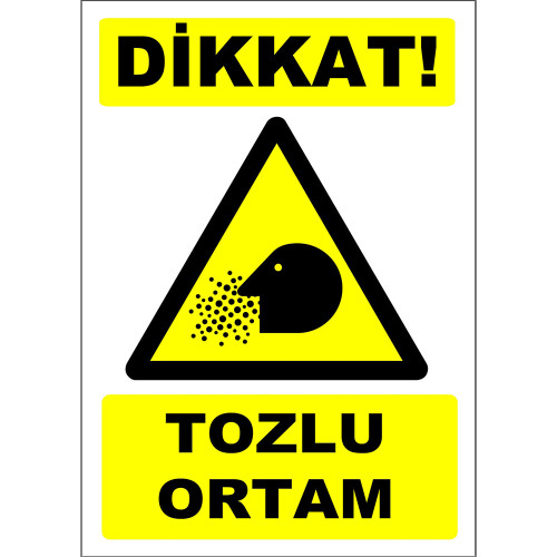 Attention Dusty Environment Sign Board Signage Sticker ZY2767