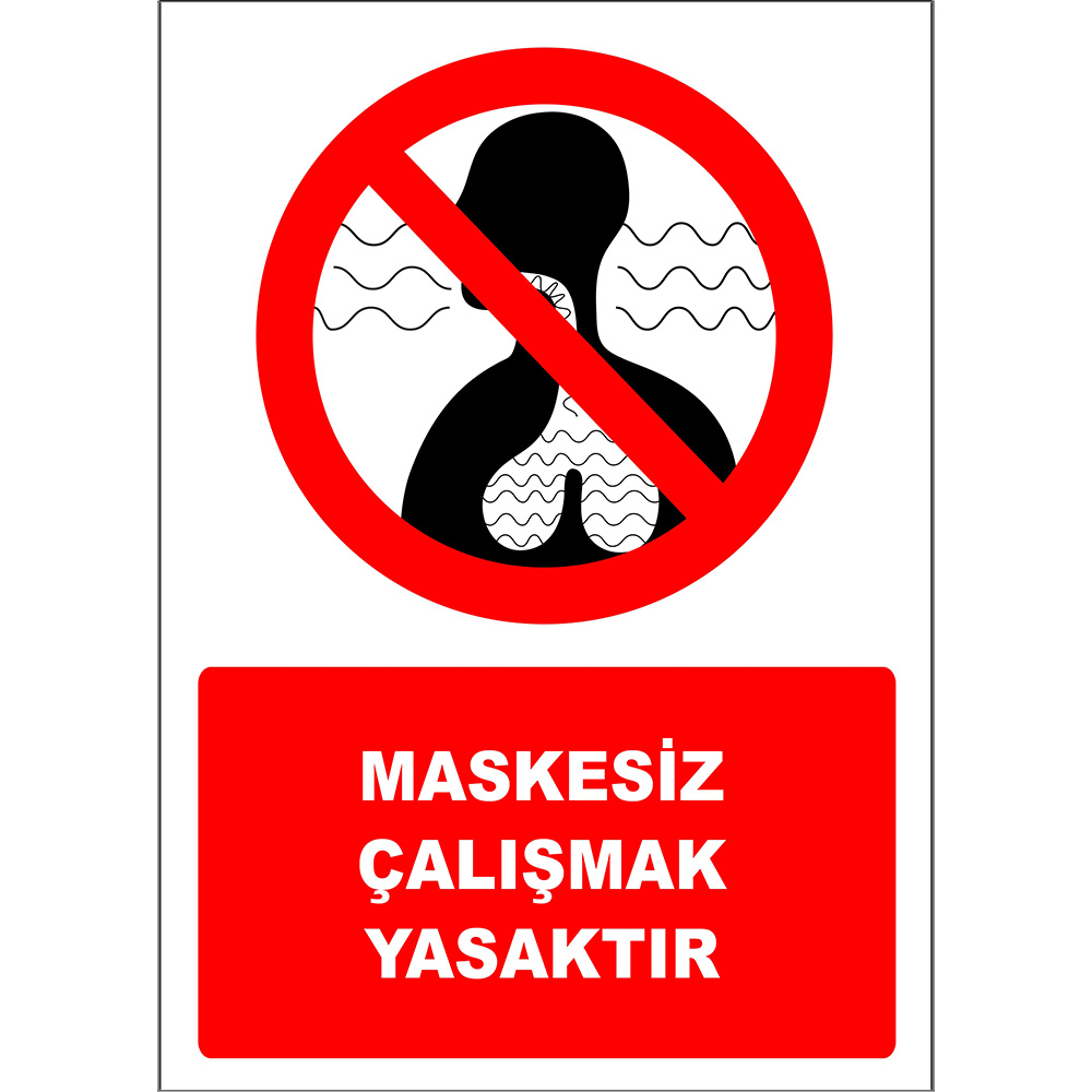 It Is Forbidden to Work Without a Mask Sign Board Sign Sticker PF1058