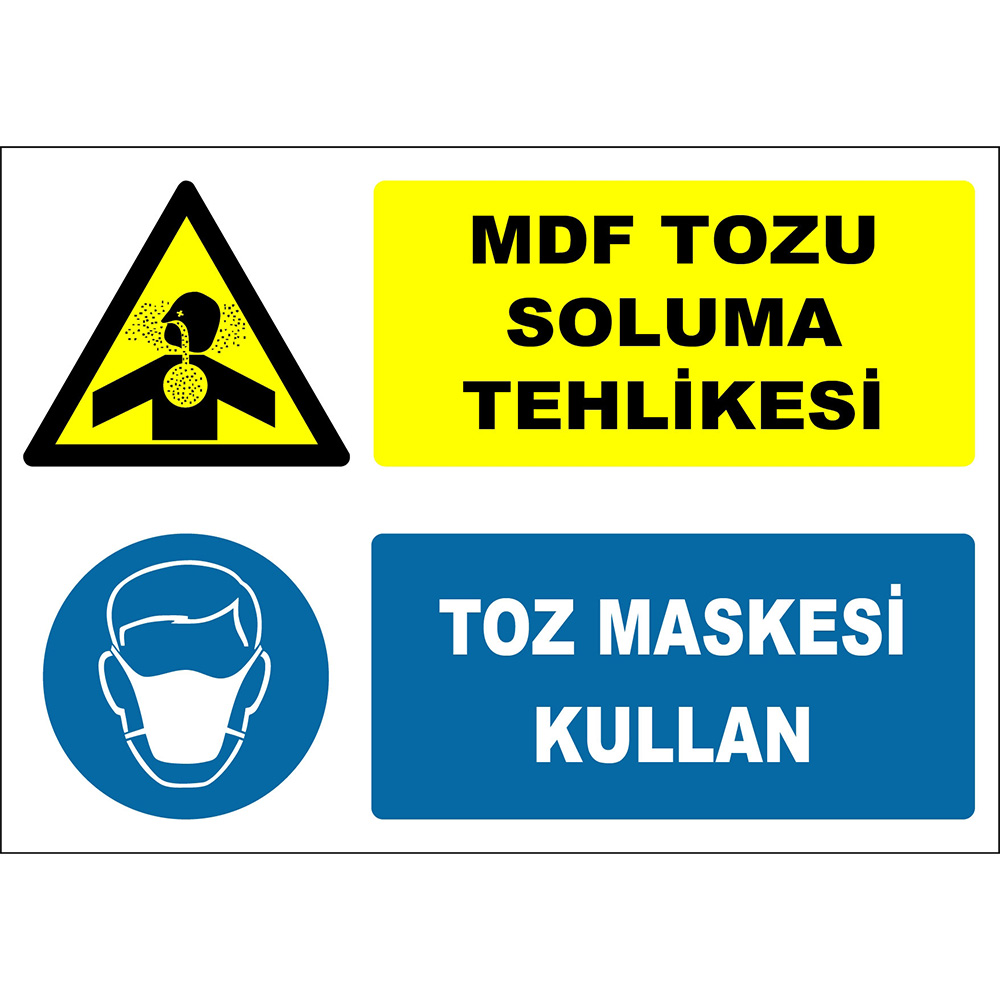 MDF Dust Inhalation Hazard Dust Mask Use Sign Board Signage Label ZY2881