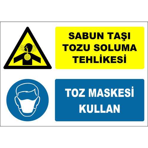 Soap Stone Dust Inhalation Hazard Dust Mask Use Sign Board Signage Label ZY2908