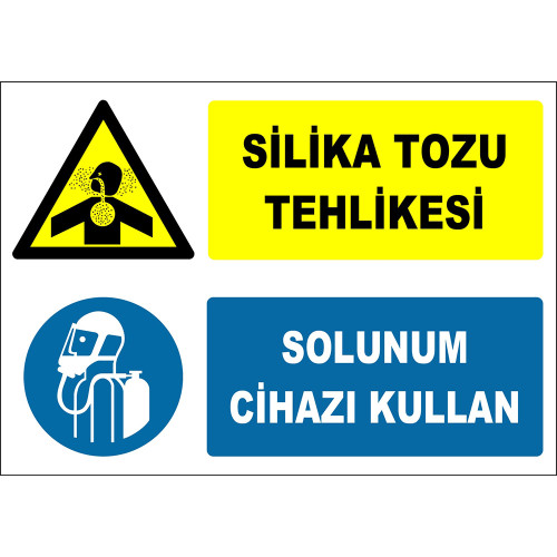 Danger of Silica Dust Use Respirator Sign Board Signage Label ZY2833