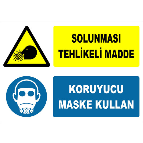 Inhalation Hazardous Materials Use Protective Mask Label Sign Board Signboard ZY2779