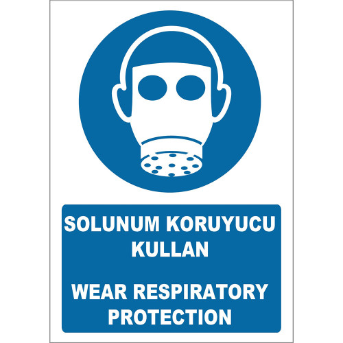 Respiratory Protective Use Sign Board Signage Label AT1358