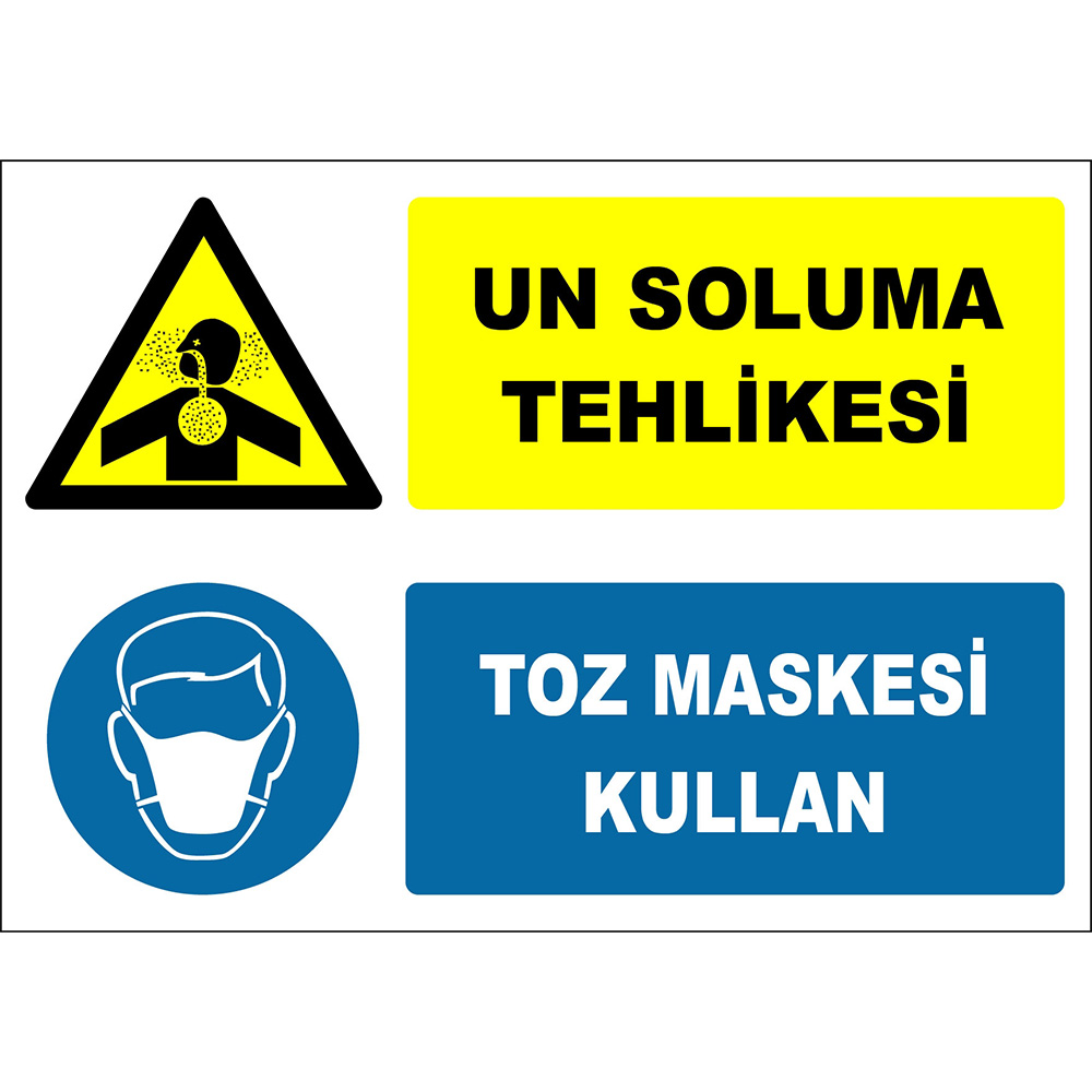 Flour Inhalation Hazard Dust Mask Use Sign Board Signage Label ZY2876