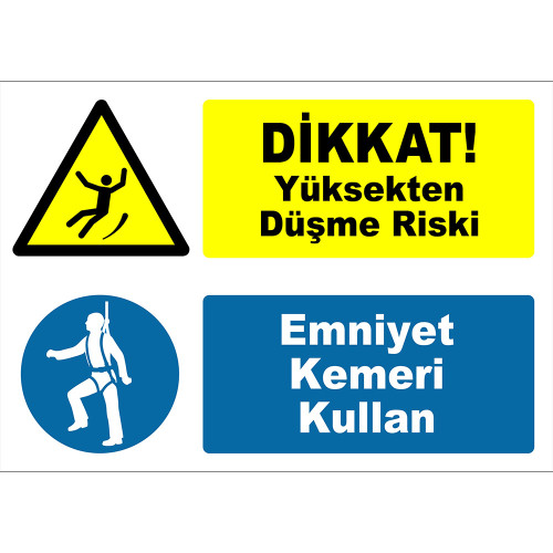 Caution Risk of Falling From a Height Use Seat Belt Sign Board Signage Label PF1792