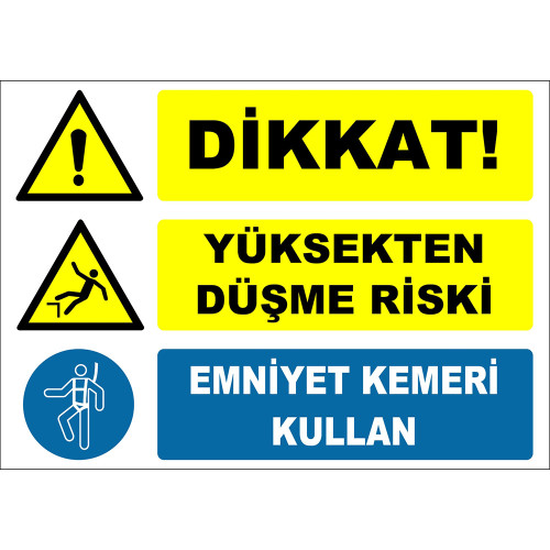 Caution Risk of Falling From a Height Use Seat Belt Sign Board Sign Label ZY2125