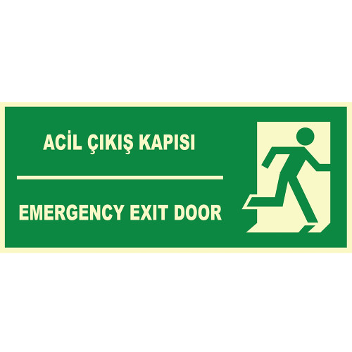 Turkish English Emergency Exit Door Sign Board Sticker EF1458