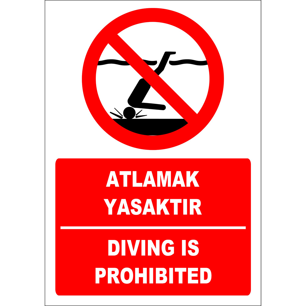 Turkish English It Is Forbidden to Skip Sign Board Label EF2368