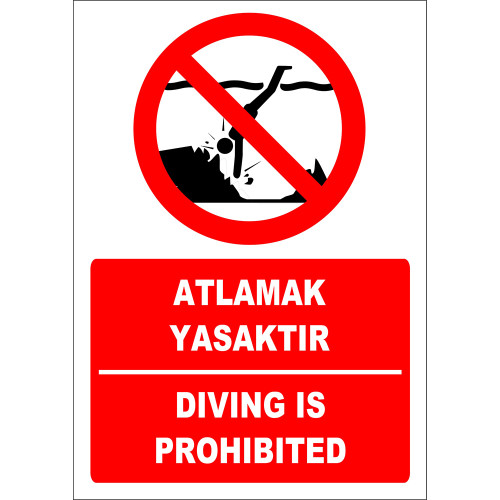 Turkish English It Is Forbidden to Skip Sign Board Label EF2372