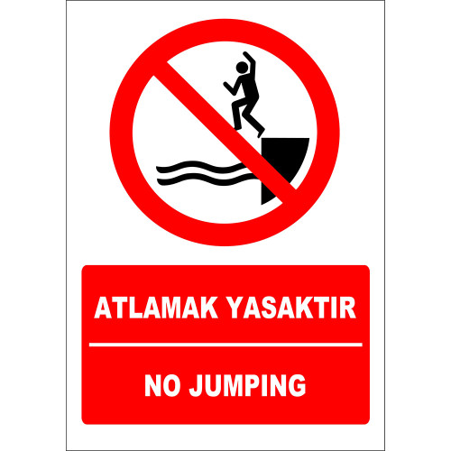 Turkish English It Is Forbidden to Skip Sign Board Label EF2260