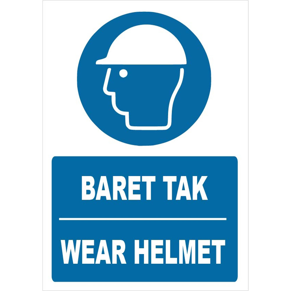 Turkish English Hard Hat Sign Board Signage Label ZY1360