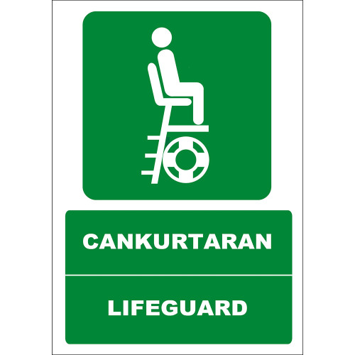 Turkish English Lifeguard Sign Board Sticker EF1447