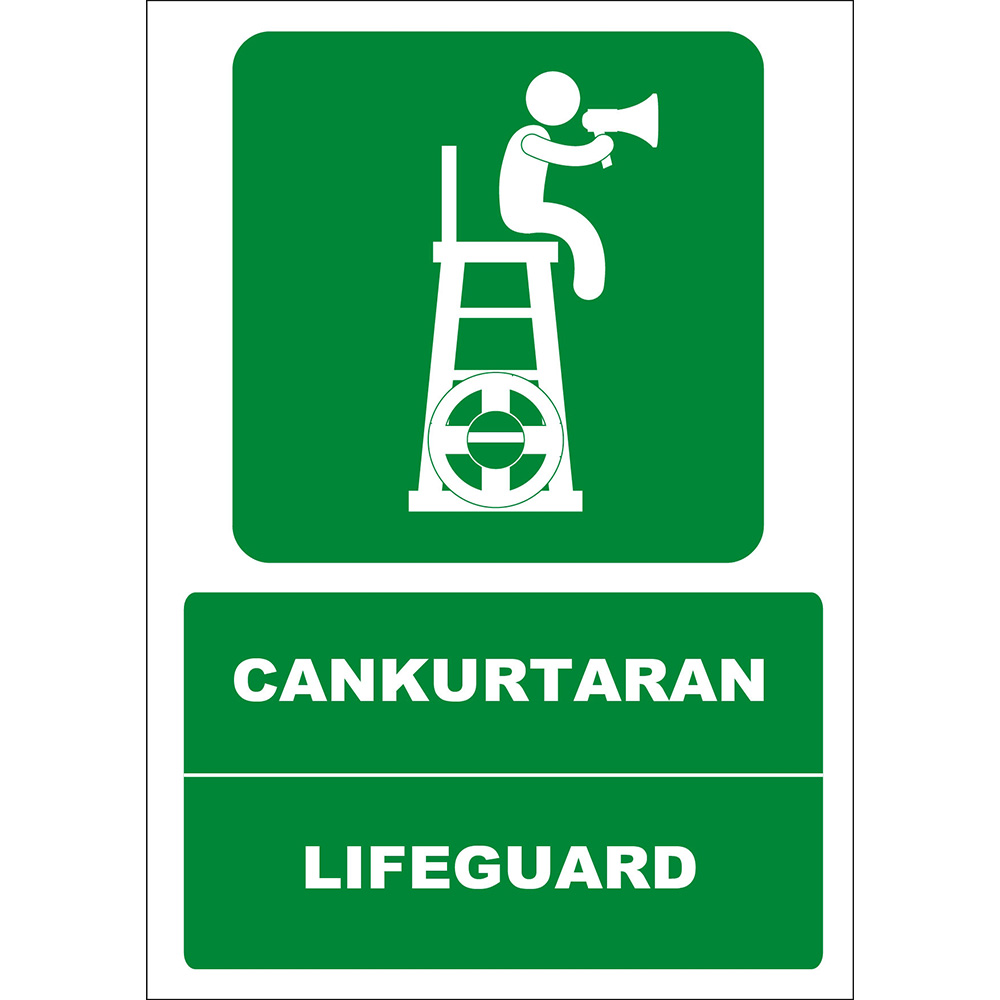 Turkish English Lifeguard Sign Board Sticker EF1449