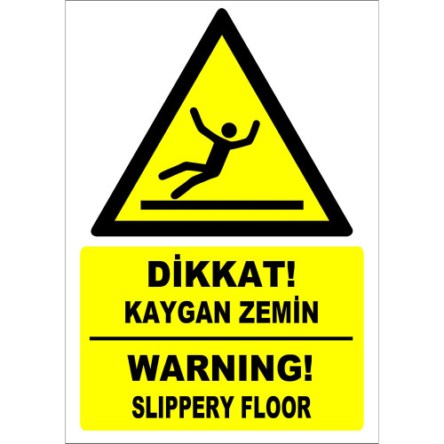 Turkish English Caution Slippery Floor Sticker Sign Board Sign Board ZY2790