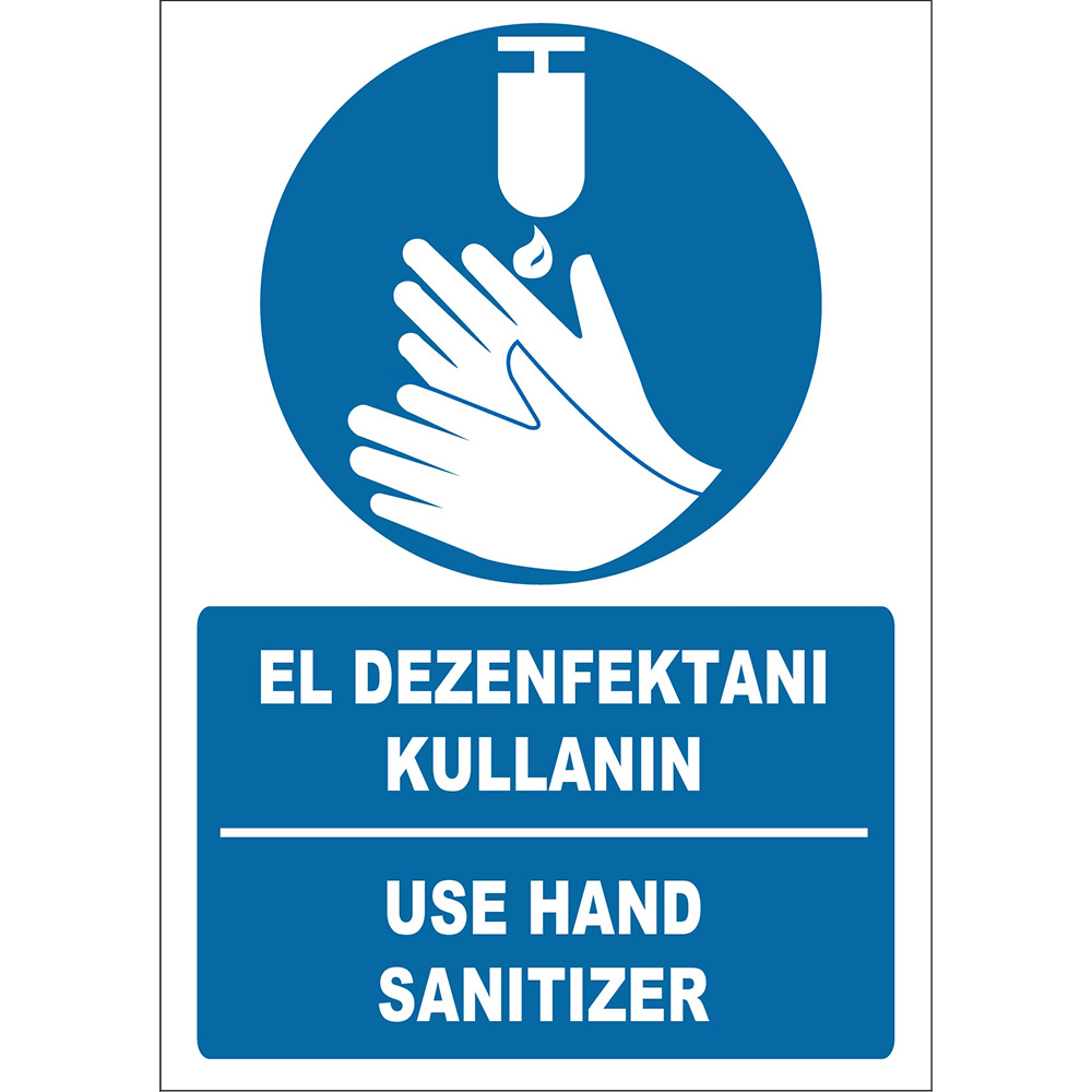 Turkish English Use Hand Sanitizer Sign Board Label EF1252