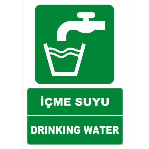 Turkish English Drinking Water Drinking Water Sign Board Label EF1262