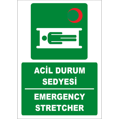 Turkish English Emergency Stretcher Sign Board Sign Sticker ZY2015