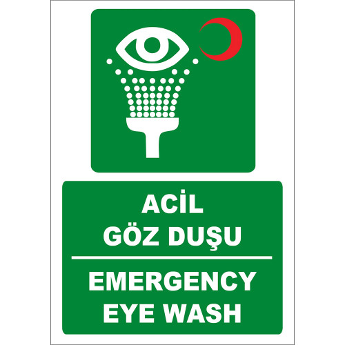 Turkish English Emergency Eye Shower Sign Board Sign Sticker ZY2032