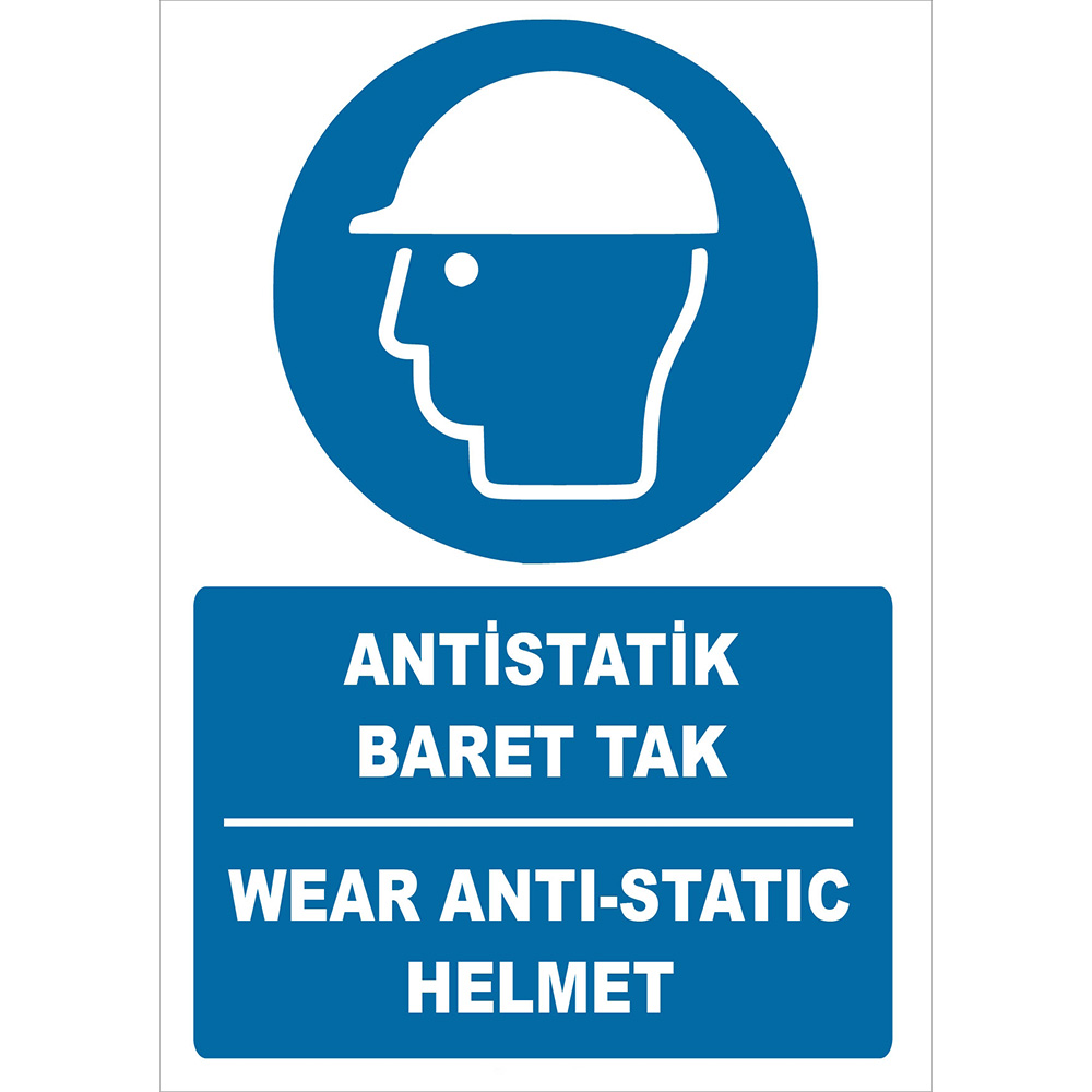 Turkish English Antistatic Hard Hat Plug Sign Board Signage Label ZY2387