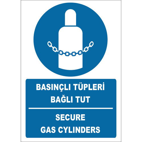 Turkish English Keep Pressure Tubes Connected Sign Board Signage Label ZY2148