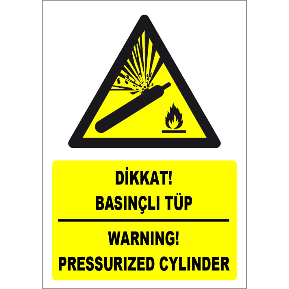 Turkish English Caution Pressure Tube Sign Board Signage Label ZY1853