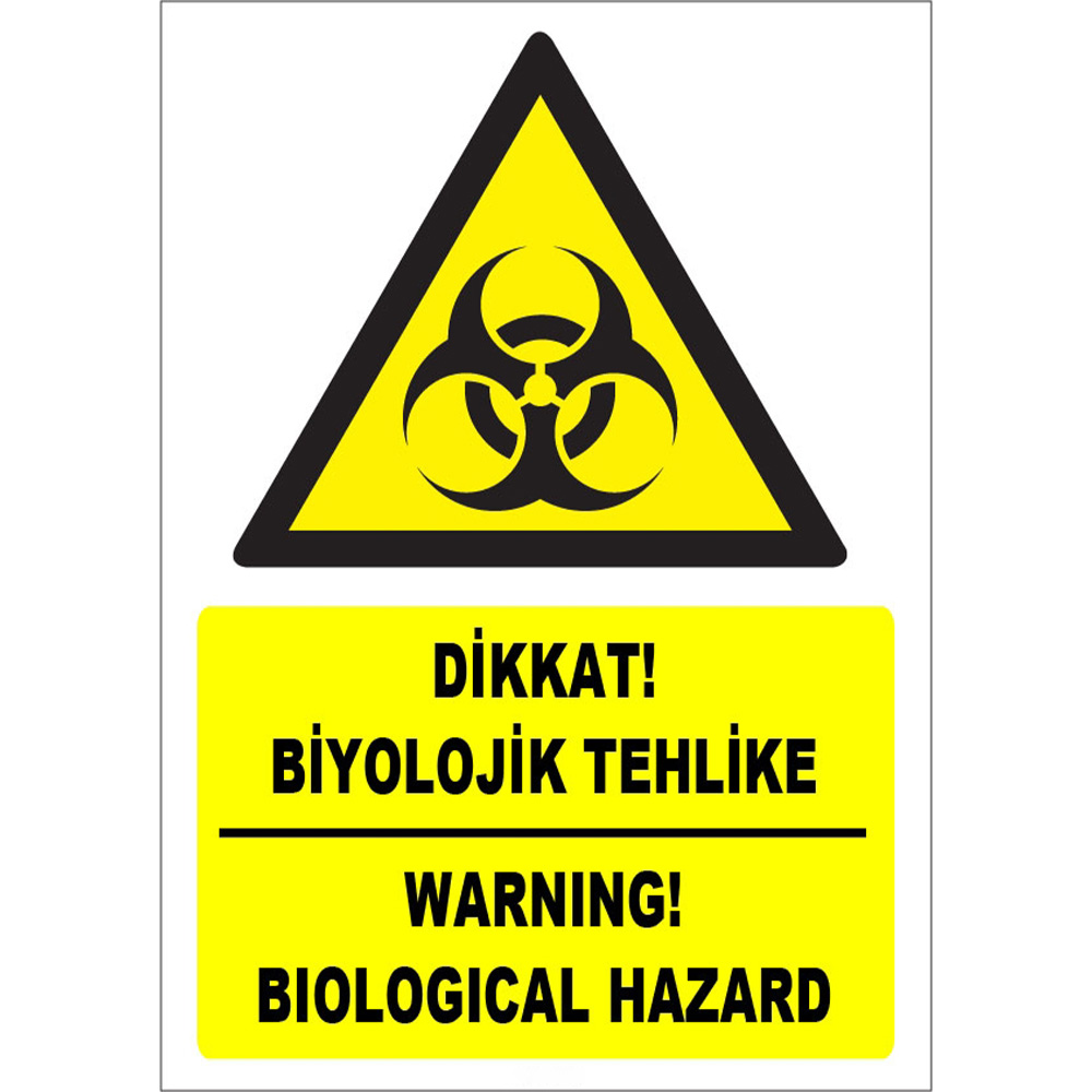 Turkish English Caution Biohazard Sign Board Sign Label ZY1846