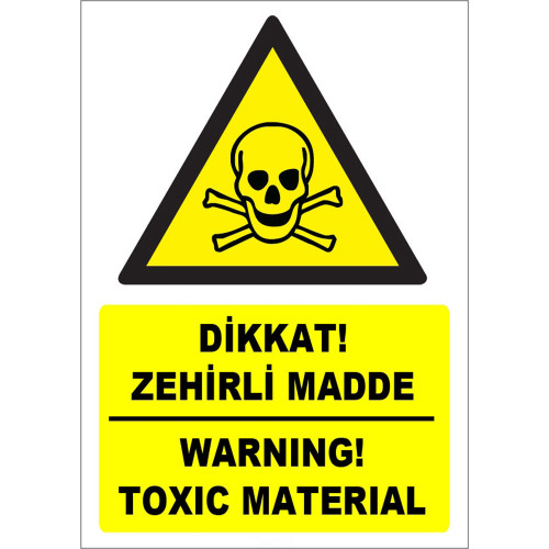 Turkish English Caution Toxic Substance Sign Sign Sticker Label ZY1832