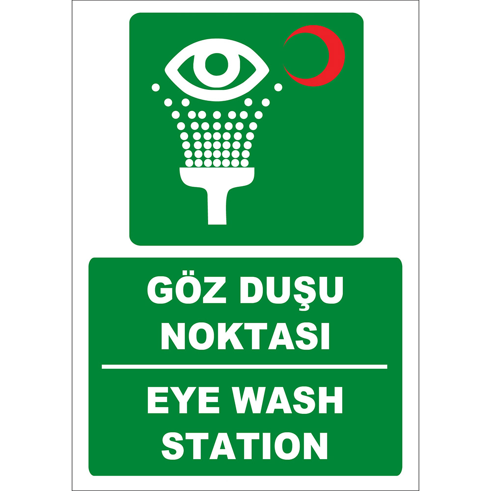 Turkish English Eye Shower Point Sign Sign Sign Sticker Label ZY2029