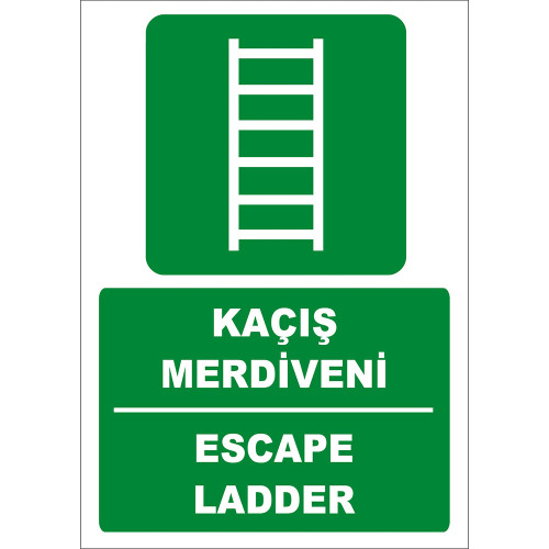 Turkish English Escape Ladder Sign Board Sign Sticker ZY2087