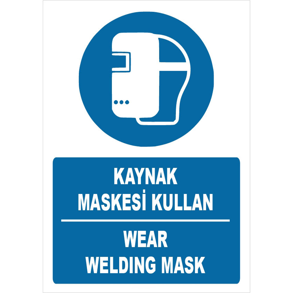 Turkish English Use Welding Mask Symbol Tag Sign Board Sign Board ZY1372