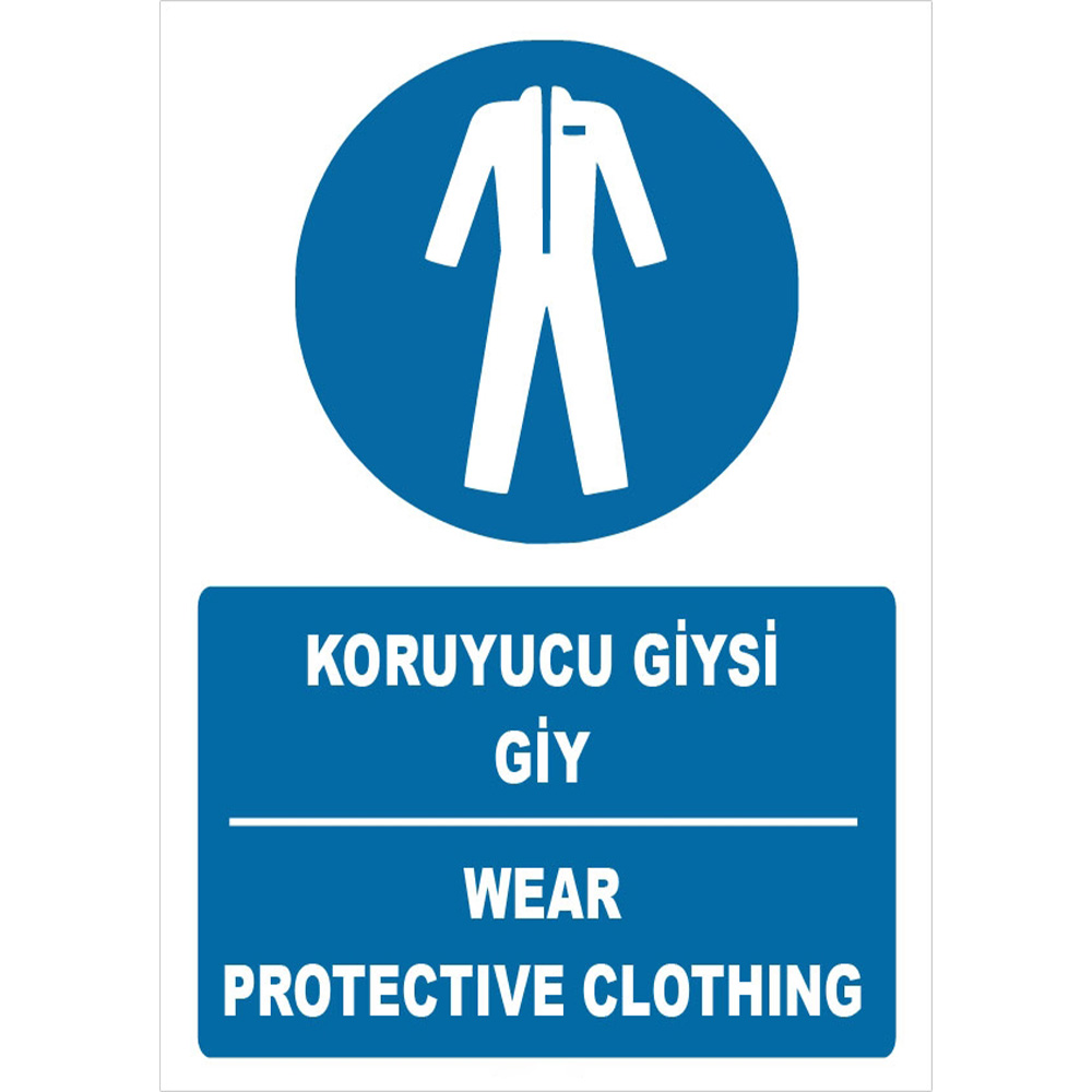 Turkish English Wear Protective Clothing Sign Board Sign Label ZY1385