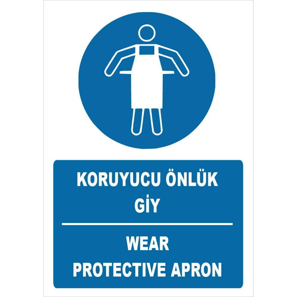 Turkish English Wear Protective Apron Sign Board Sign Label ZY1712