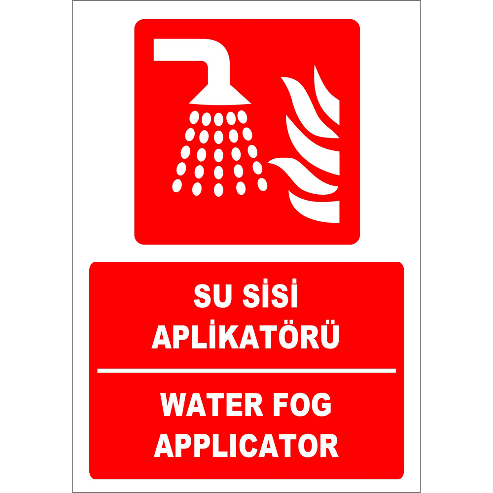 Turkish English Water Mist Applicator Sign Board Signage Label ZY1972