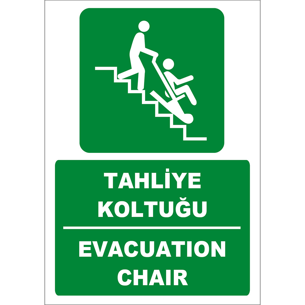 Turkish English Evacuation Seat Sign Board Sign Sticker ZY2072