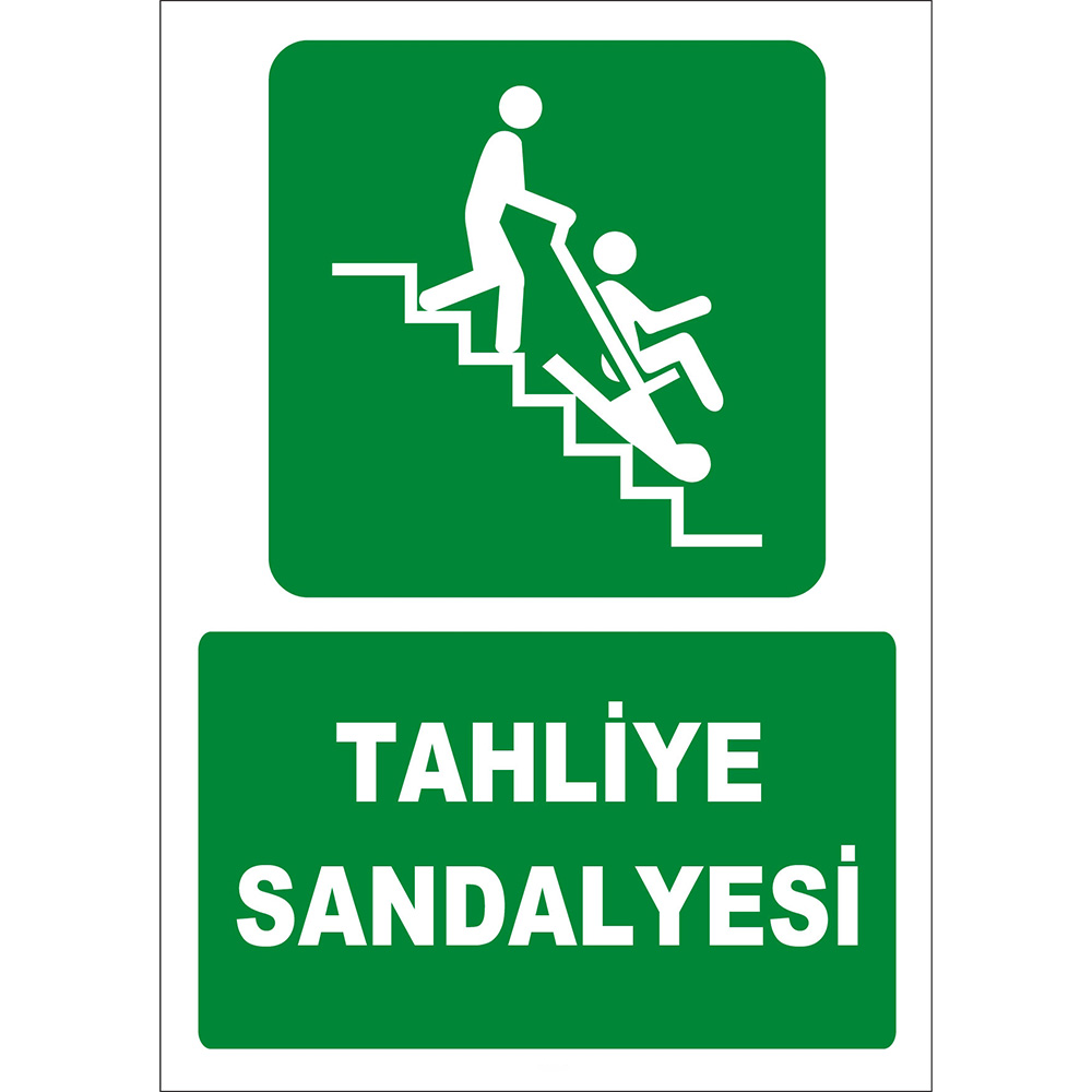 Turkish English Evacuation Chair Sign Board Sign Sticker ZY2071