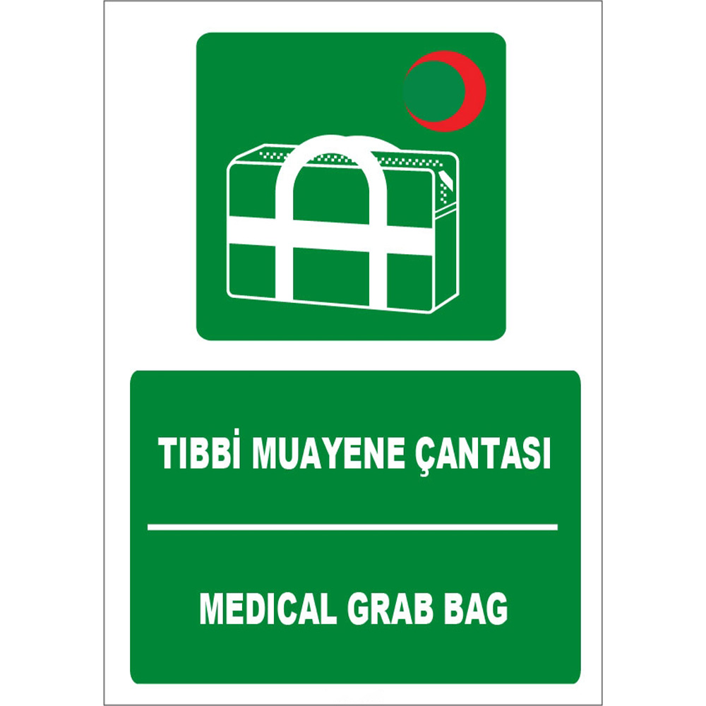 Turkish English Medical Examination Bag Sign Board Signage Label ZY1826