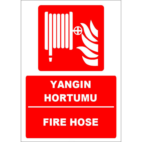 Turkish English Fire Hose Sign Board Signage Label ZY1949