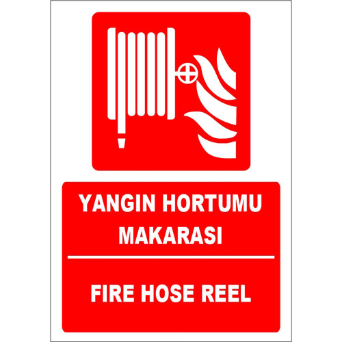 Turkish English Fire Hose Reel Sign Board Signage Label ZY1951