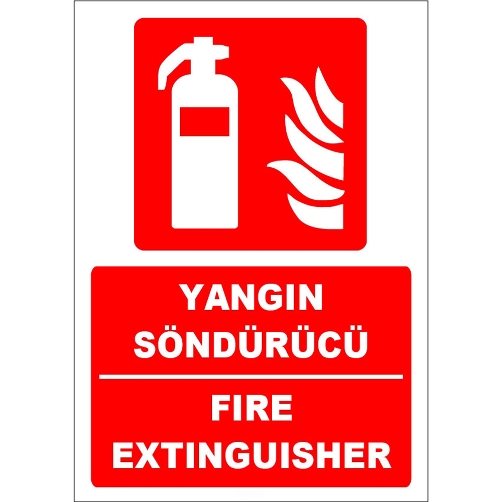 Turkish English Fire Extinguisher Sign Board Sign Sticker Label ZY1927