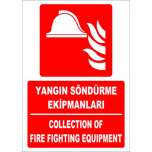 Turkish English Fire Fighting Equipment Sign Board Signage Label ZY2156