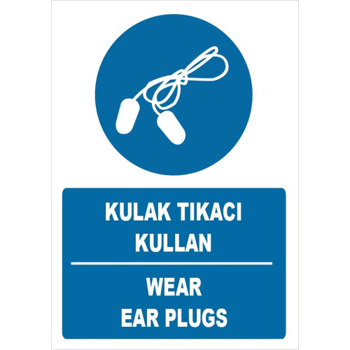 Turkish English Use Earplugs Sign Sign Sign Sticker Label ZY1357