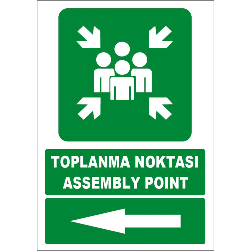 Turkish English Meeting Point Sign Board Label EF1494 On The Left Side