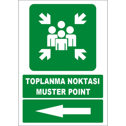 Turkish English Meeting Point Sign Board Label EF1496 On The Left Side