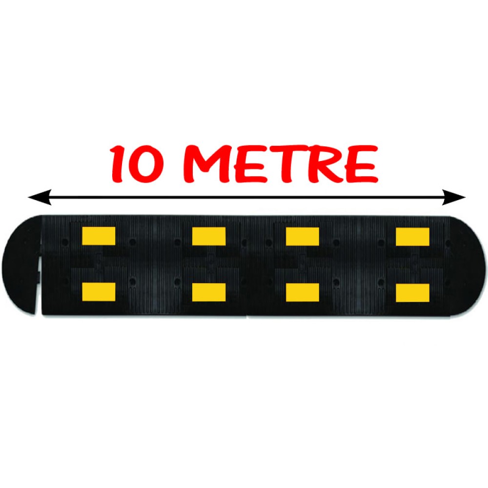 Speed Reducing Speed Bump, Road Speed Bump, Rubber Speed Bump, 10 Meters (50x40 cm)